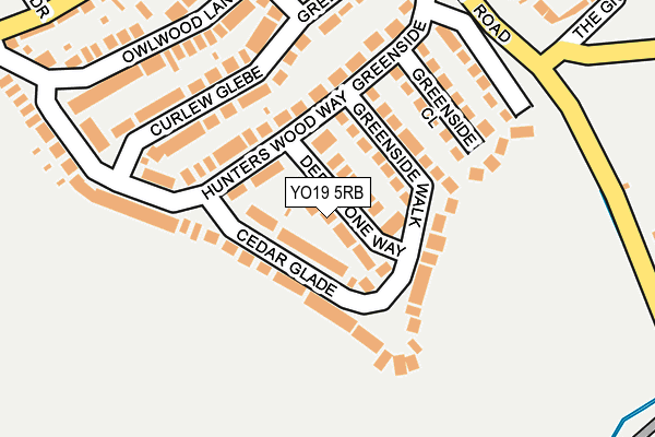 YO19 5RB map - OS OpenMap – Local (Ordnance Survey)