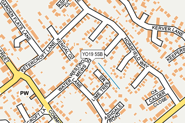 YO19 5SB map - OS OpenMap – Local (Ordnance Survey)