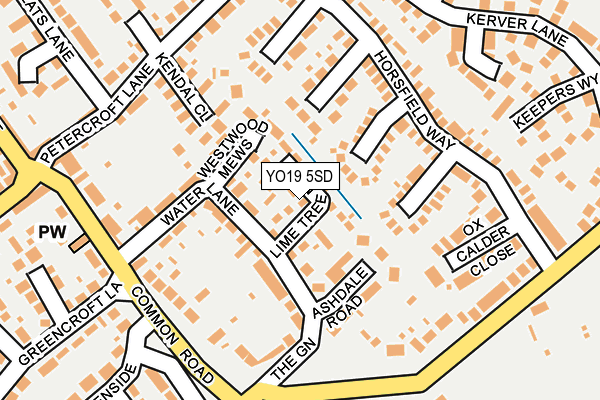 YO19 5SD map - OS OpenMap – Local (Ordnance Survey)