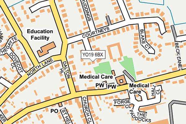 YO19 6BX map - OS OpenMap – Local (Ordnance Survey)