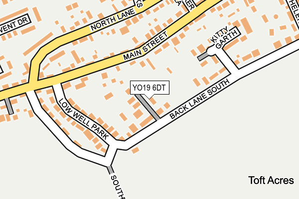 YO19 6DT map - OS OpenMap – Local (Ordnance Survey)