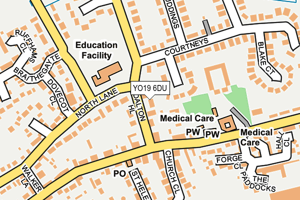 YO19 6DU map - OS OpenMap – Local (Ordnance Survey)