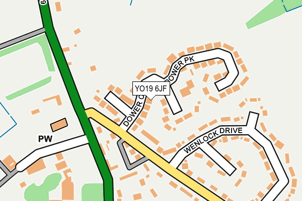 YO19 6JF map - OS OpenMap – Local (Ordnance Survey)