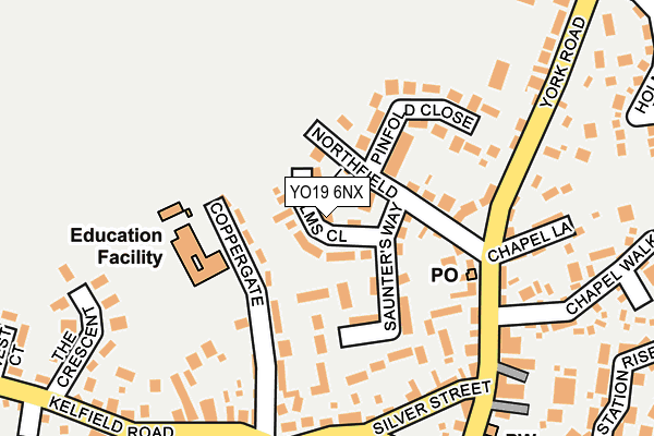 YO19 6NX map - OS OpenMap – Local (Ordnance Survey)