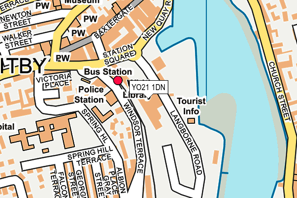 YO21 1DN map - OS OpenMap – Local (Ordnance Survey)