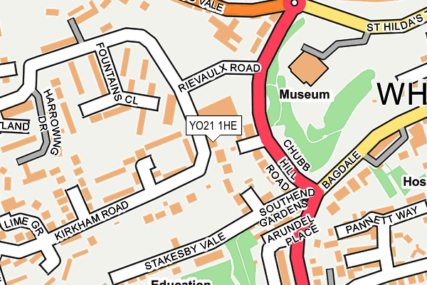 YO21 1HE map - OS OpenMap – Local (Ordnance Survey)