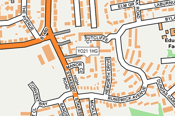YO21 1HG map - OS OpenMap – Local (Ordnance Survey)