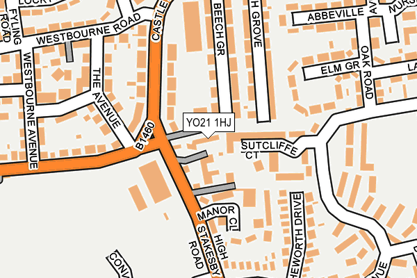 YO21 1HJ map - OS OpenMap – Local (Ordnance Survey)