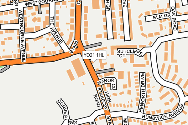 YO21 1HL map - OS OpenMap – Local (Ordnance Survey)