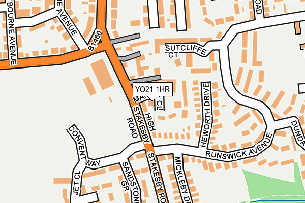 YO21 1HR map - OS OpenMap – Local (Ordnance Survey)