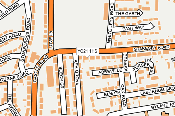 YO21 1HS map - OS OpenMap – Local (Ordnance Survey)