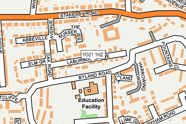 YO21 1HZ map - OS OpenMap – Local (Ordnance Survey)