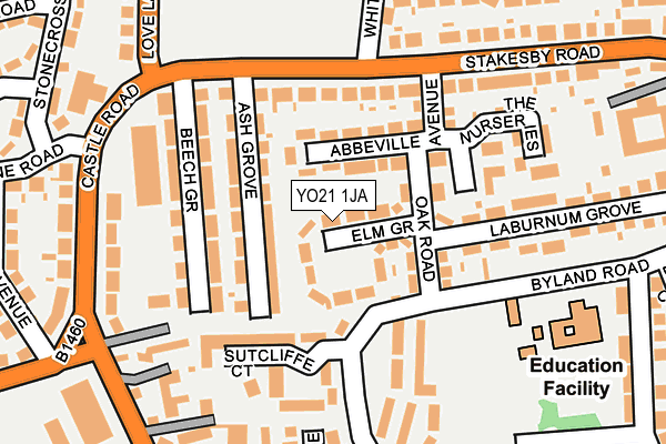 YO21 1JA map - OS OpenMap – Local (Ordnance Survey)