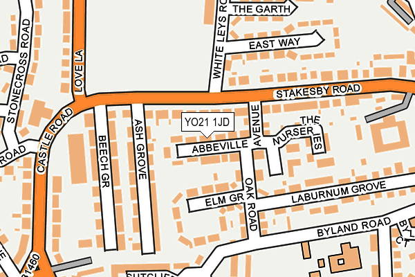 YO21 1JD map - OS OpenMap – Local (Ordnance Survey)