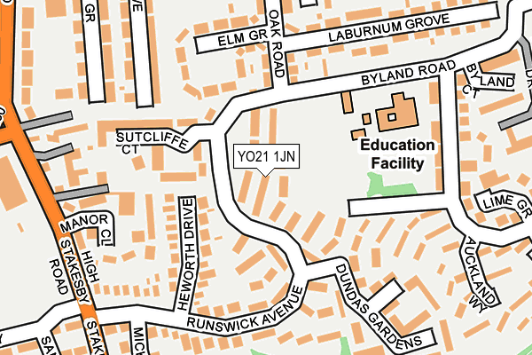 YO21 1JN map - OS OpenMap – Local (Ordnance Survey)