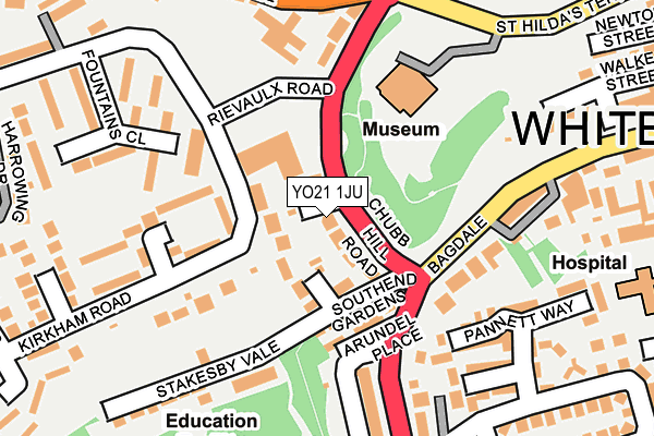 YO21 1JU map - OS OpenMap – Local (Ordnance Survey)