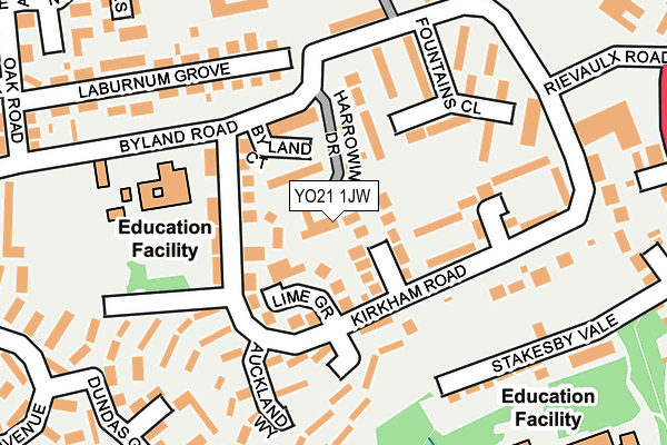 YO21 1JW map - OS OpenMap – Local (Ordnance Survey)