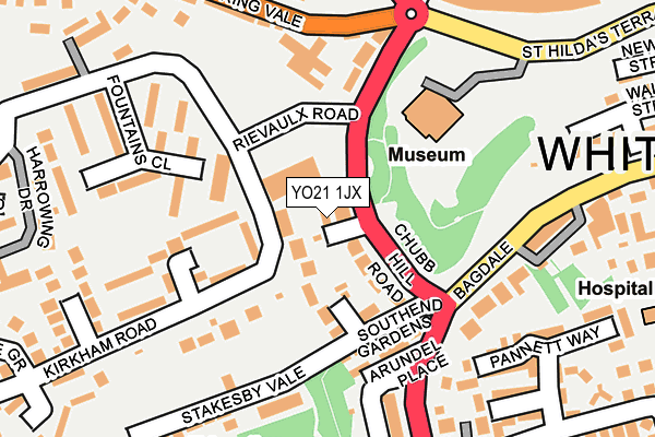 YO21 1JX map - OS OpenMap – Local (Ordnance Survey)