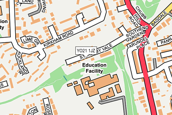 YO21 1JZ map - OS OpenMap – Local (Ordnance Survey)