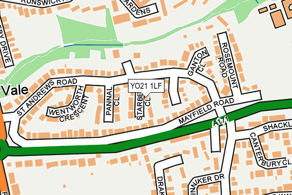 YO21 1LF map - OS OpenMap – Local (Ordnance Survey)