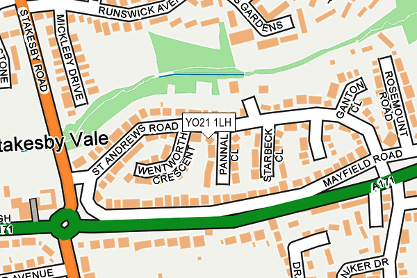 YO21 1LH map - OS OpenMap – Local (Ordnance Survey)