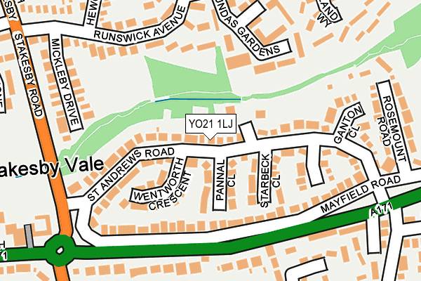YO21 1LJ map - OS OpenMap – Local (Ordnance Survey)