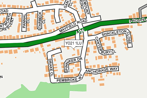 YO21 1LU map - OS OpenMap – Local (Ordnance Survey)