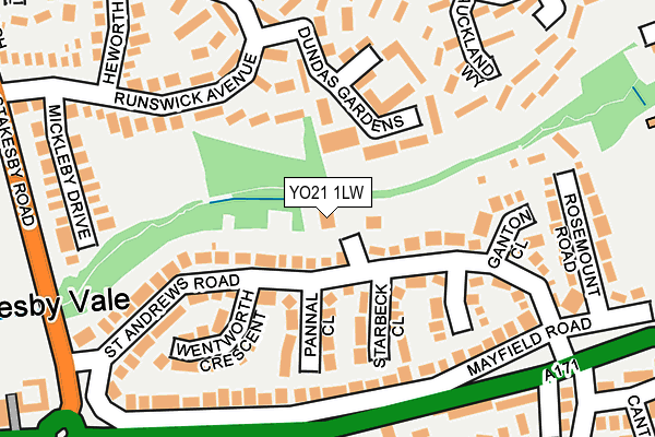YO21 1LW map - OS OpenMap – Local (Ordnance Survey)