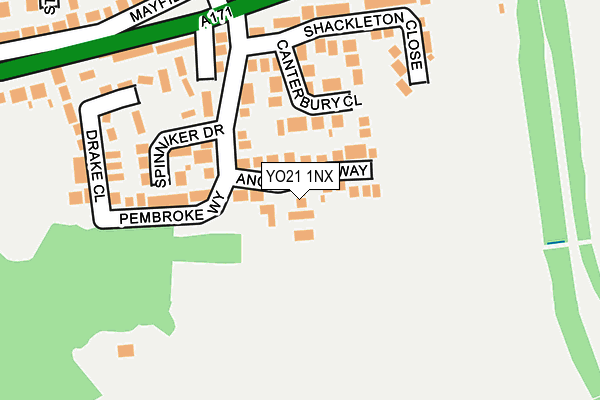 YO21 1NX map - OS OpenMap – Local (Ordnance Survey)