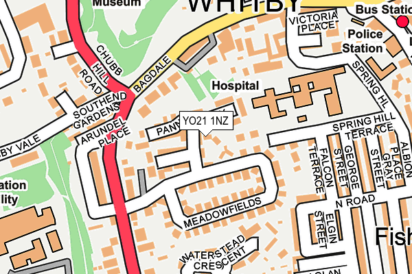 YO21 1NZ map - OS OpenMap – Local (Ordnance Survey)