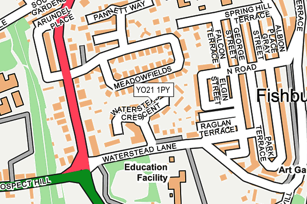 YO21 1PY map - OS OpenMap – Local (Ordnance Survey)