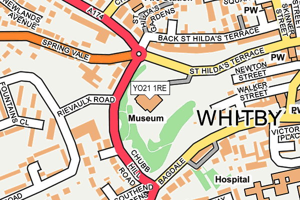 YO21 1RE map - OS OpenMap – Local (Ordnance Survey)