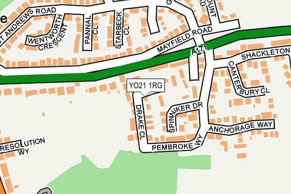 YO21 1RG map - OS OpenMap – Local (Ordnance Survey)