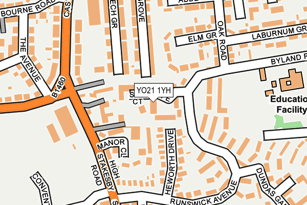 YO21 1YH map - OS OpenMap – Local (Ordnance Survey)