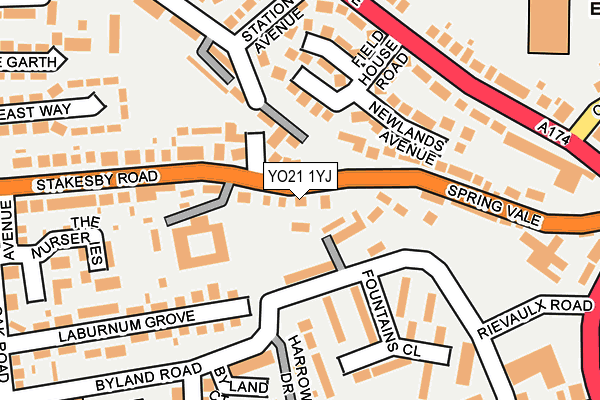 YO21 1YJ map - OS OpenMap – Local (Ordnance Survey)