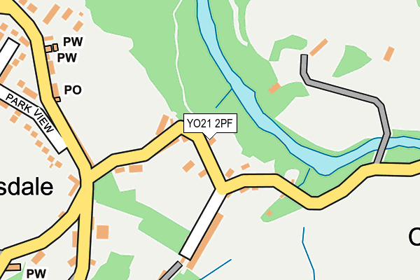 YO21 2PF map - OS OpenMap – Local (Ordnance Survey)