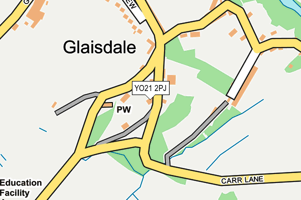 YO21 2PJ map - OS OpenMap – Local (Ordnance Survey)