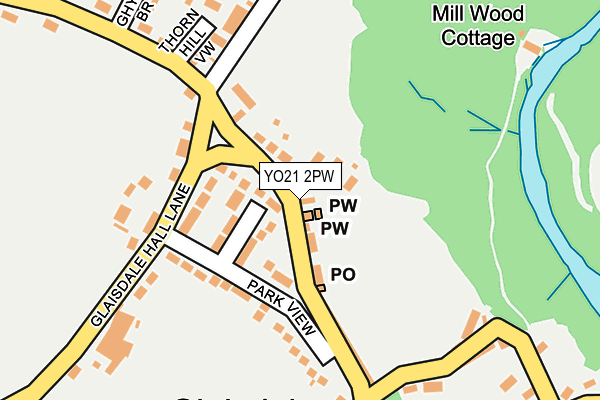 YO21 2PW map - OS OpenMap – Local (Ordnance Survey)