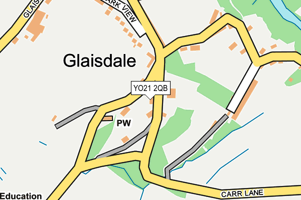 YO21 2QB map - OS OpenMap – Local (Ordnance Survey)