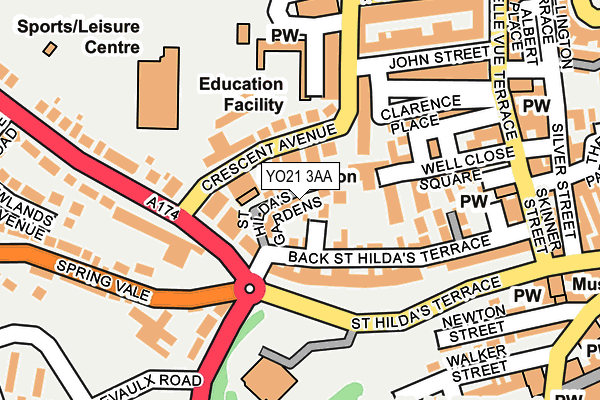 YO21 3AA map - OS OpenMap – Local (Ordnance Survey)