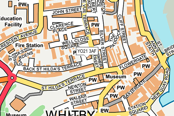 YO21 3AF map - OS OpenMap – Local (Ordnance Survey)