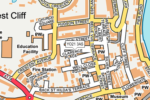 YO21 3AS map - OS OpenMap – Local (Ordnance Survey)