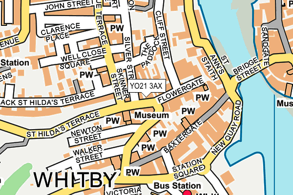YO21 3AX map - OS OpenMap – Local (Ordnance Survey)