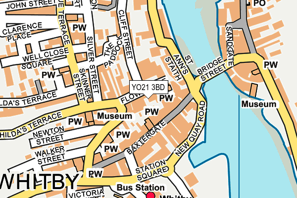 YO21 3BD map - OS OpenMap – Local (Ordnance Survey)