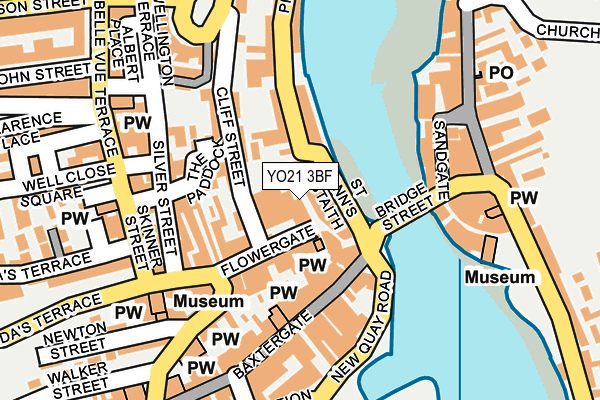 YO21 3BF map - OS OpenMap – Local (Ordnance Survey)