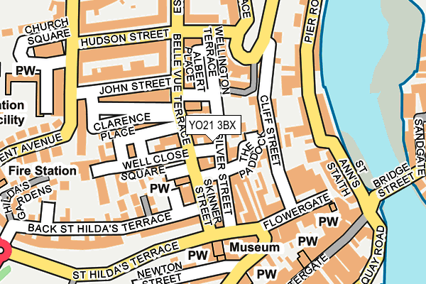 YO21 3BX map - OS OpenMap – Local (Ordnance Survey)