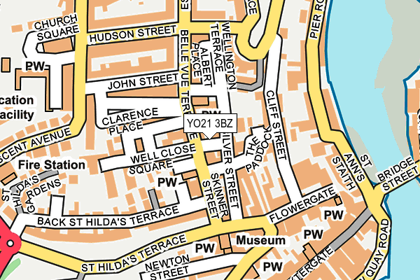 YO21 3BZ map - OS OpenMap – Local (Ordnance Survey)