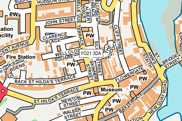 YO21 3DA map - OS OpenMap – Local (Ordnance Survey)
