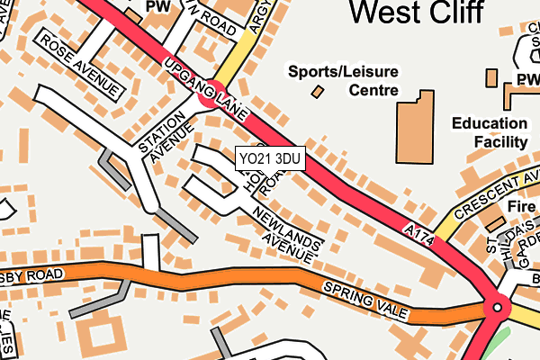 YO21 3DU map - OS OpenMap – Local (Ordnance Survey)