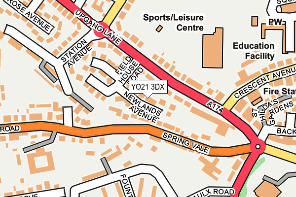 YO21 3DX map - OS OpenMap – Local (Ordnance Survey)